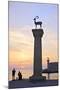 Bronze Doe and Stag Statues at the Entrance of Mandraki Harbour, Rhodes, Dodecanese-Neil Farrin-Mounted Photographic Print