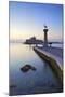 Bronze Doe and Stag Statues at the Entrance of Mandraki Harbour, Rhodes, Dodecanese-Neil Farrin-Mounted Photographic Print