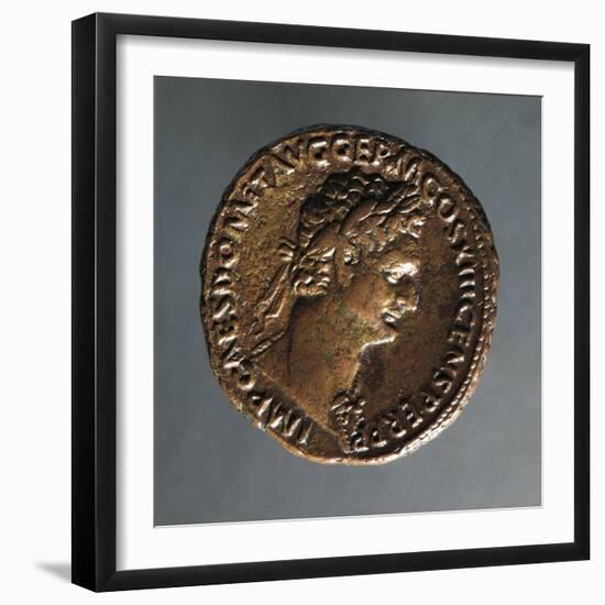 Bronze Domitian As, Bearing Image of Emperor, AD 87, Recto, Roman Coins AD-null-Framed Giclee Print