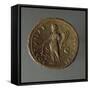 Bronze Domitian As, with Cornucopia and Tinione or Tenione, 87 AD, Verso, Roman Coins-null-Framed Stretched Canvas