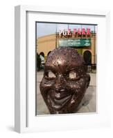 Bronze Face at PGE Park, Home of the Portland Beavers and Portland Timbers, Portland, Oregon, USA-Janis Miglavs-Framed Photographic Print