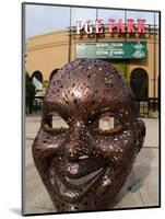 Bronze Face at PGE Park, Home of the Portland Beavers and Portland Timbers, Portland, Oregon, USA-Janis Miglavs-Mounted Photographic Print