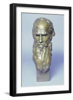 Bronze Head of Leo Tolstoy-null-Framed Giclee Print