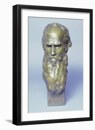 Bronze Head of Leo Tolstoy-null-Framed Giclee Print