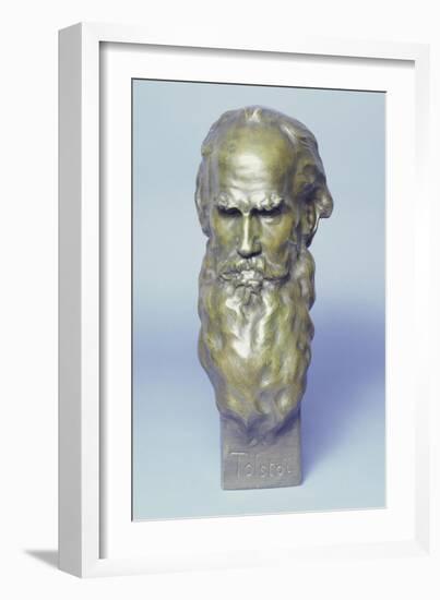 Bronze Head of Leo Tolstoy-null-Framed Giclee Print