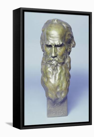 Bronze Head of Leo Tolstoy-null-Framed Stretched Canvas