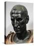 Bronze Head with Marble Bust of Julius Caesar-null-Stretched Canvas