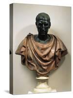 Bronze Head with Marble Bust of Julius Caesar-null-Stretched Canvas