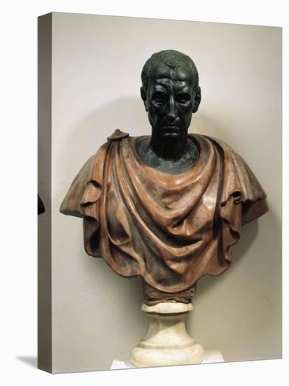 Bronze Head with Marble Bust of Julius Caesar-null-Stretched Canvas