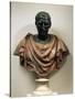 Bronze Head with Marble Bust of Julius Caesar-null-Stretched Canvas