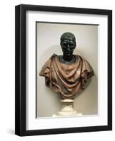 Bronze Head with Marble Bust of Julius Caesar-null-Framed Giclee Print