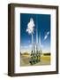 Bronze Honor Guard and three soaring spires of the Air Force Memorial, One Air Force Memorial Dr...-null-Framed Photographic Print
