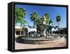 Bronze Horse Fountain in the Up-Market 5th Avenue Shopping District, Scottsdale, Phoenix, USA-Ruth Tomlinson-Framed Stretched Canvas