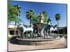 Bronze Horse Fountain in the Up-Market 5th Avenue Shopping District, Scottsdale, Phoenix, USA-Ruth Tomlinson-Mounted Photographic Print