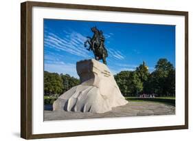 Bronze Horseman Statue in St. Petersburg, Russia, Europe-Michael Runkel-Framed Photographic Print