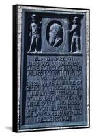 Bronze Inscription, Detail of Obelisk of Luitpold Royal Park, 1911, Schwabing, Munich, Germany-null-Framed Stretched Canvas