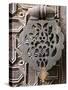 Bronze Knocker on Wooden Engraved Doors, Reales Alcazares, Seville, Andalucia, Spain, Europe-Guy Thouvenin-Stretched Canvas