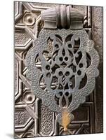 Bronze Knocker on Wooden Engraved Doors, Reales Alcazares, Seville, Andalucia, Spain, Europe-Guy Thouvenin-Mounted Photographic Print