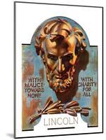 "Bronze Lincoln,"February 12, 1938-Joseph Christian Leyendecker-Mounted Giclee Print