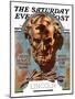 "Bronze Lincoln," Saturday Evening Post Cover, February 12, 1938-Joseph Christian Leyendecker-Mounted Giclee Print