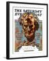 "Bronze Lincoln," Saturday Evening Post Cover, February 12, 1938-Joseph Christian Leyendecker-Framed Giclee Print