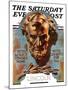 "Bronze Lincoln," Saturday Evening Post Cover, February 12, 1938-Joseph Christian Leyendecker-Mounted Giclee Print