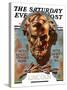 "Bronze Lincoln," Saturday Evening Post Cover, February 12, 1938-Joseph Christian Leyendecker-Stretched Canvas