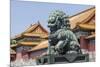 Bronze Lion Guarding the Entrance to the Gate of Supreme Harmony, Forbidden City, Beijing China-Michael DeFreitas-Mounted Photographic Print