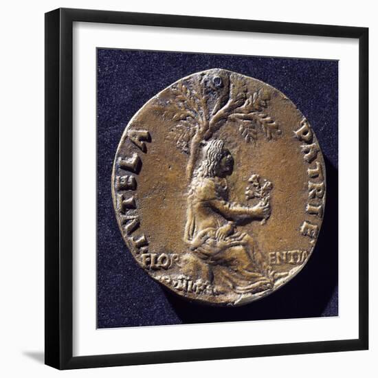 Bronze Medal with Image of Lorenzo De Medici-null-Framed Giclee Print