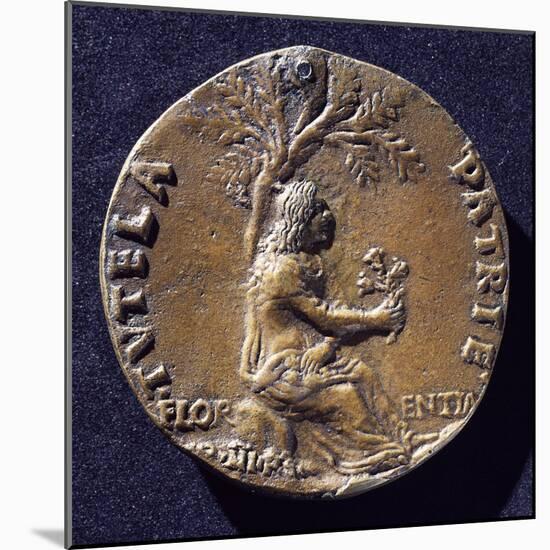 Bronze Medal with Image of Lorenzo De Medici-null-Mounted Giclee Print