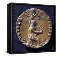 Bronze Medal with Image of Lorenzo De Medici-null-Framed Stretched Canvas