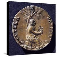 Bronze Medal with Image of Lorenzo De Medici-null-Stretched Canvas