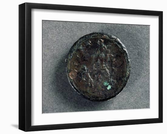 Bronze Medallion of Antoninus Pius Depicting Aeneas and Ascanius Getting Off Ship-null-Framed Giclee Print