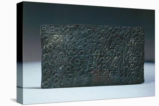 Bronze Plate with Inscription in Achaean Alphabet-null-Stretched Canvas