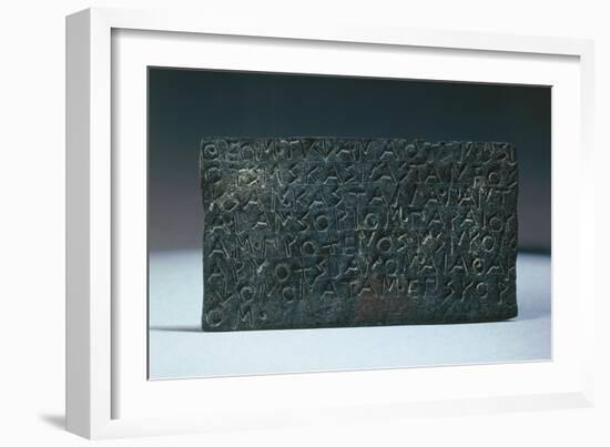 Bronze Plate with Inscription in Achaean Alphabet-null-Framed Giclee Print