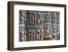 Bronze prayer wheels carved with Buddhist scripture, Swayambhunath, Kathmandu, Nepal-Keren Su-Framed Photographic Print