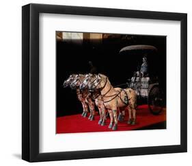 Bronze quadriga in the Qin Shi Huang Mausoleum, Xian, Shaanxi, China-null-Framed Premium Giclee Print