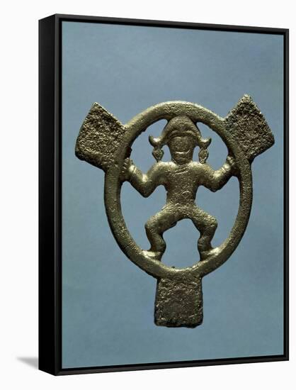 Bronze Round Plaque with Human Figure in Middle, Crimea, Gotho-Alanic Civilization, 4th-9th Century-null-Framed Stretched Canvas