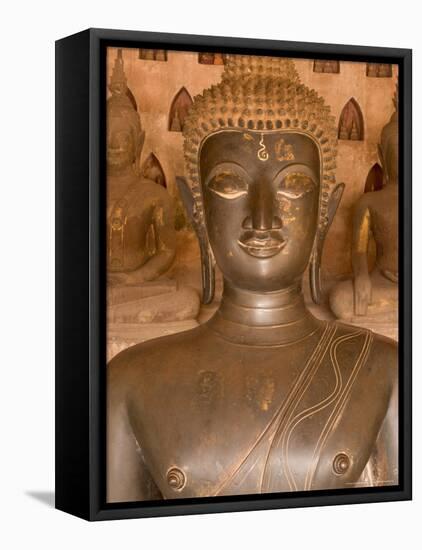 Bronze Sculpture at Wat Si Saket, Built in 1818 by Chao Anou, Vientiane, Laos-Gavriel Jecan-Framed Stretched Canvas