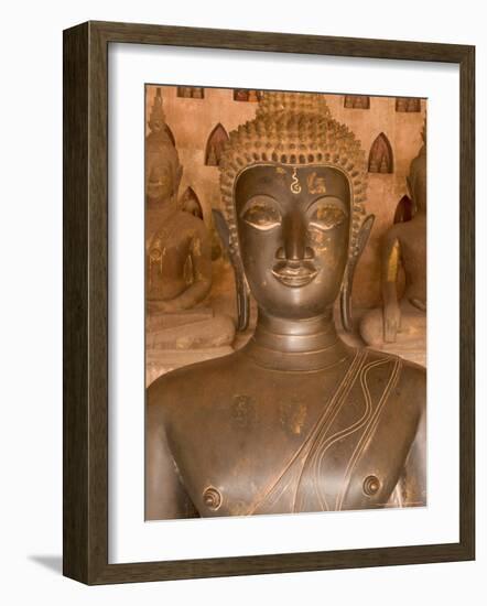 Bronze Sculpture at Wat Si Saket, Built in 1818 by Chao Anou, Vientiane, Laos-Gavriel Jecan-Framed Photographic Print