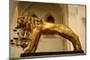 Bronze Sculpture Depicting Lion-null-Mounted Photographic Print