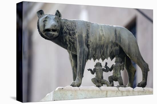 Bronze Sculpture of the She-Wolf with Romulus and Remus, Rome, Lazio, Italy-Stuart Black-Stretched Canvas