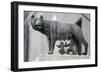 Bronze Sculpture of the She-Wolf with Romulus and Remus, Rome, Lazio, Italy-Stuart Black-Framed Photographic Print