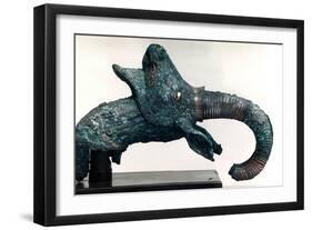 Bronze Sculpture with Gold Incrustations-null-Framed Giclee Print