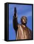 Bronze Statue, 30M High, of Great Leader, Mansudae Hill Grand Monument, Pyongyang, North Korea-Anthony Waltham-Framed Stretched Canvas