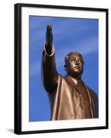 Bronze Statue, 30M High, of Great Leader, Mansudae Hill Grand Monument, Pyongyang, North Korea-Anthony Waltham-Framed Photographic Print