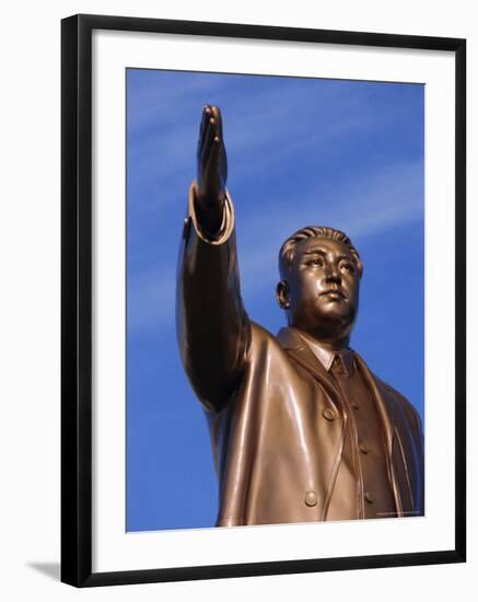 Bronze Statue, 30M High, of Great Leader, Mansudae Hill Grand Monument, Pyongyang, North Korea-Anthony Waltham-Framed Photographic Print