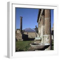 Bronze Statue at Temple of Apollo in Pompeii, 1st Century-CM Dixon-Framed Photographic Print