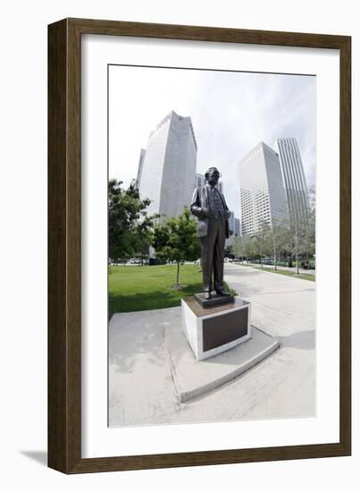 Bronze Statue 'Claude D. Pepper', Bayfront Park, Downtown, Miami, Florida, Usa-Axel Schmies-Framed Photographic Print