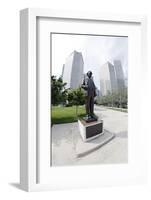 Bronze Statue 'Claude D. Pepper', Bayfront Park, Downtown, Miami, Florida, Usa-Axel Schmies-Framed Photographic Print
